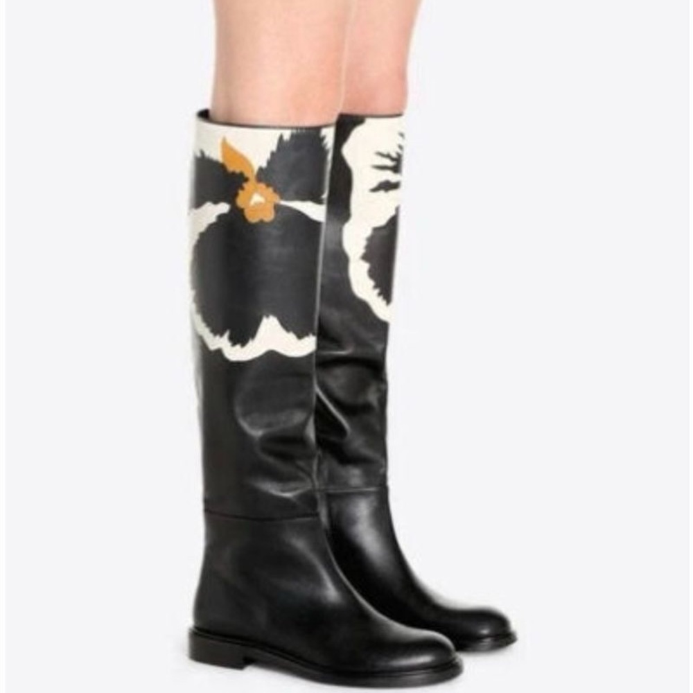 Valentino Garavani Flower Knee High Boots size 37